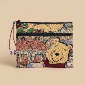 Handmade Woven Bear Designer Pouch with Dual Zip (22 x 18 cm)