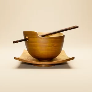 Handcrafted Bamboo Noodle Bowl Set with Tray & Chopsticks
