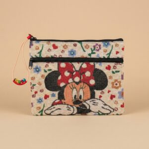 Handmade Woven Minnie Designer Pouch with Dual Zip (22 x 18 cm)